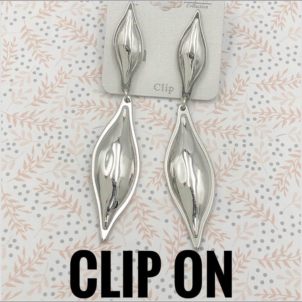 Long Clip On Statement Earrings